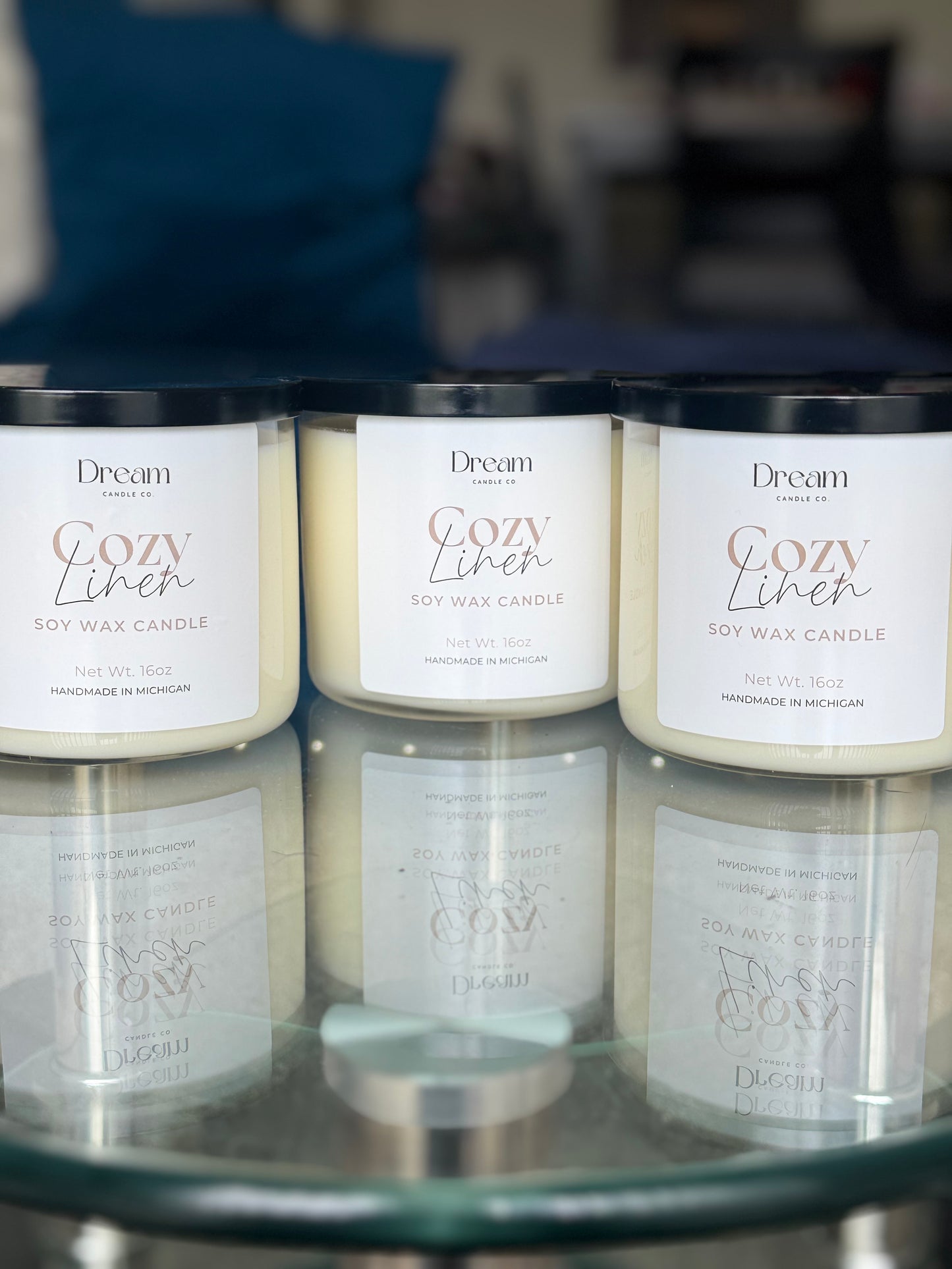 Cozy linen 3 wick